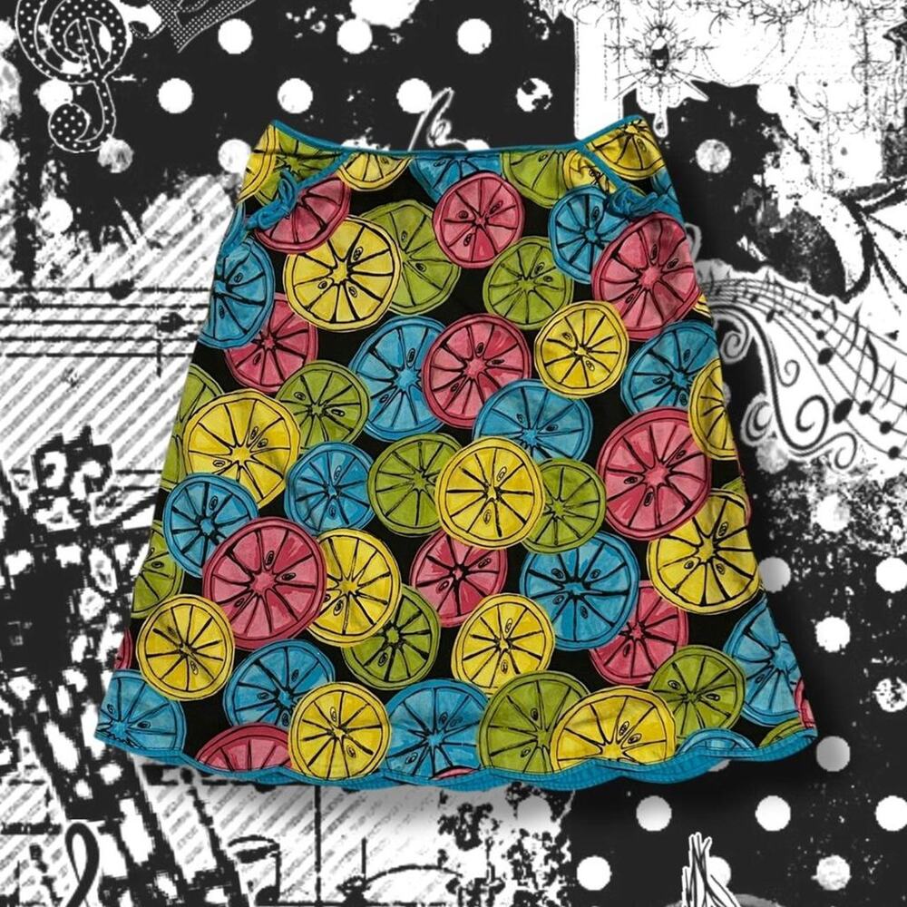 pop-art fruit vintage citrus-print skirt - well structured